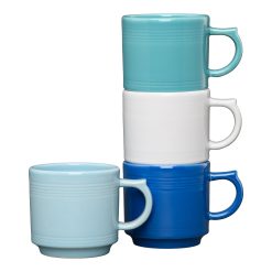 Dinnerware - Coastal Blues 16 OZ Set of 4 Mixed Stackable Mug Set