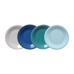 Dinnerware - Mixed Coastal Blues Classic Rim 7 1/4 Inch Salad Plate, Set of 4