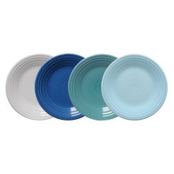 Dinnerware - Mixed Coastal Blues Classic Rim 9 Inch Luncheon Plate, Set of 4
