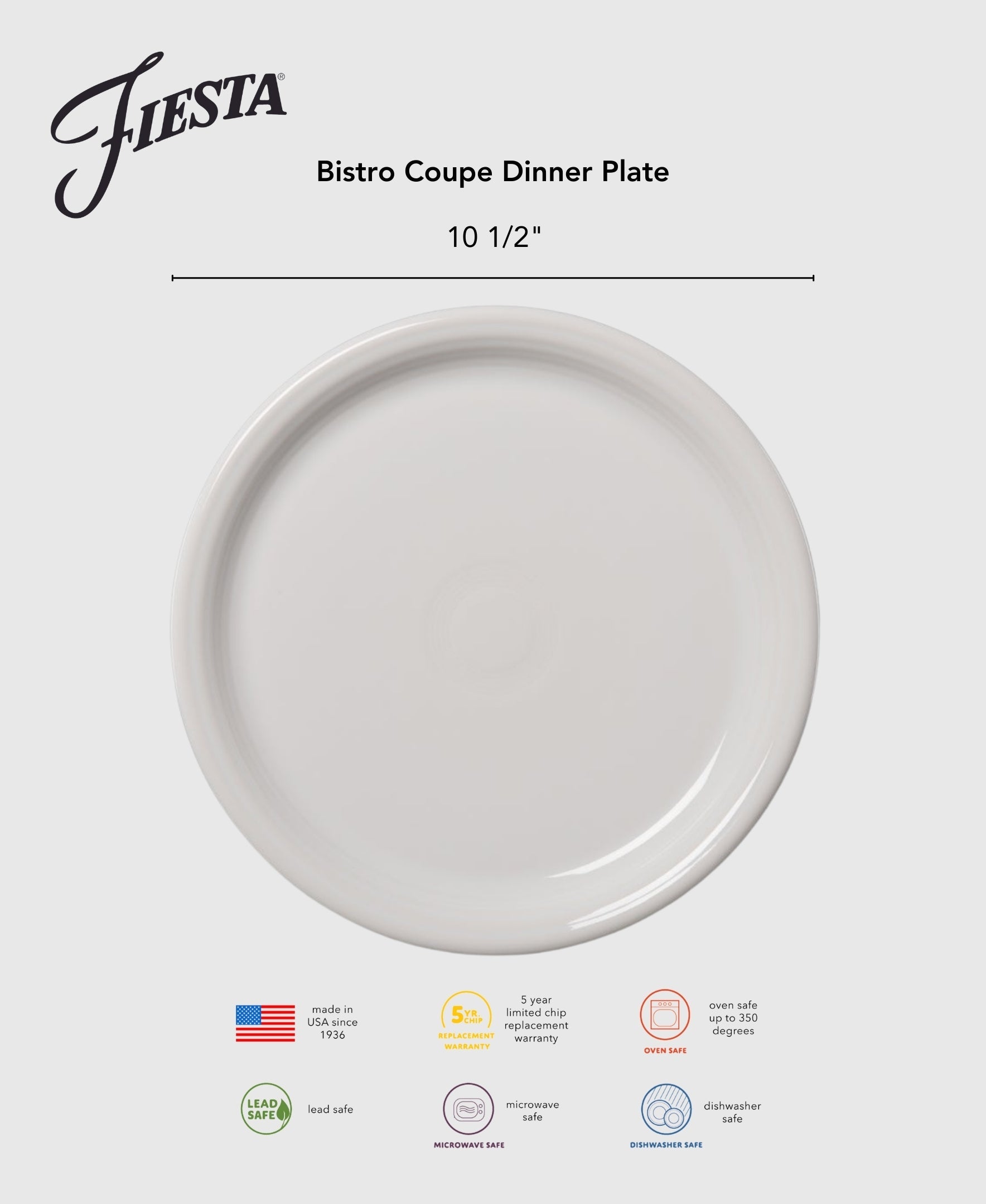 Dinnerware - Bistro Coupe 10 1/2 Inch Dinner Plate - Image 5