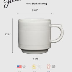 Alternative view of Dinnerware - White 16 OZ Set of 4 Stackable Mug Set