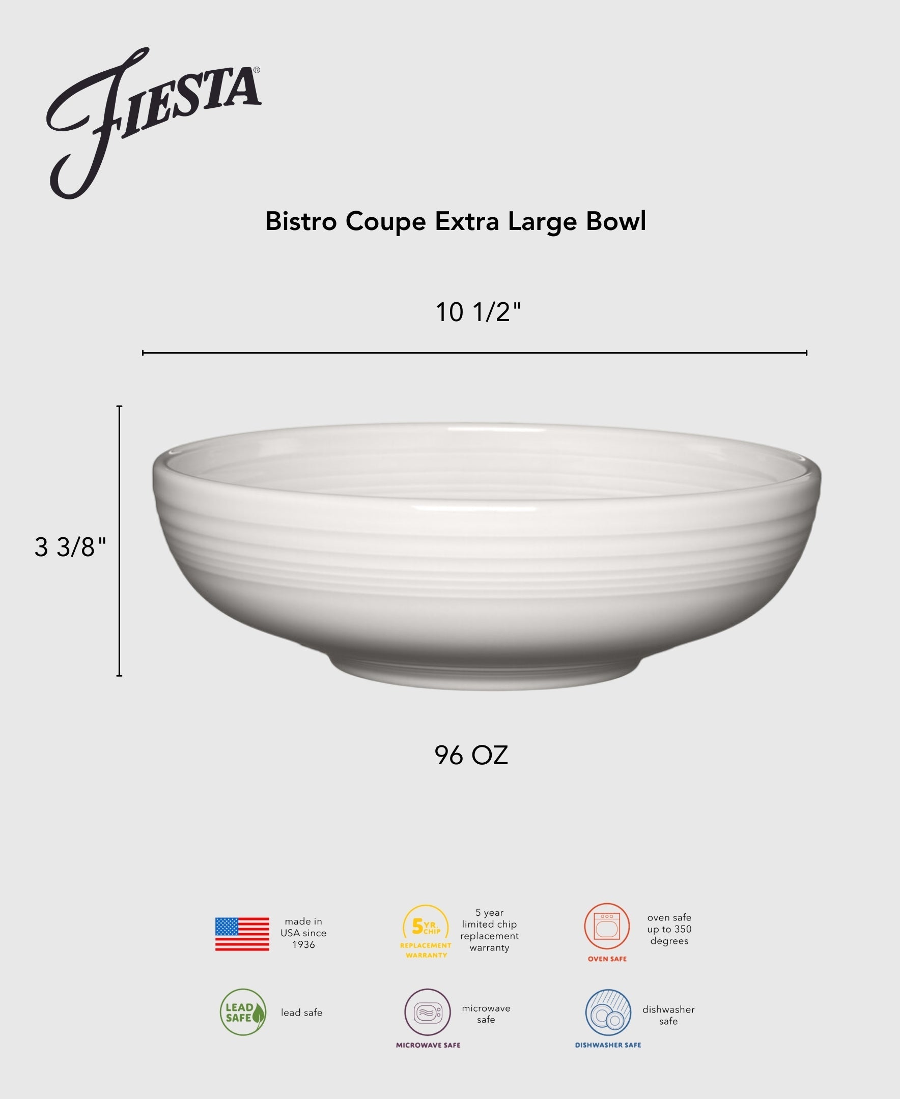 Dinnerware - Bistro Coupe 10 1/2 Inch Extra Large Bowl 96 OZ - Image 3