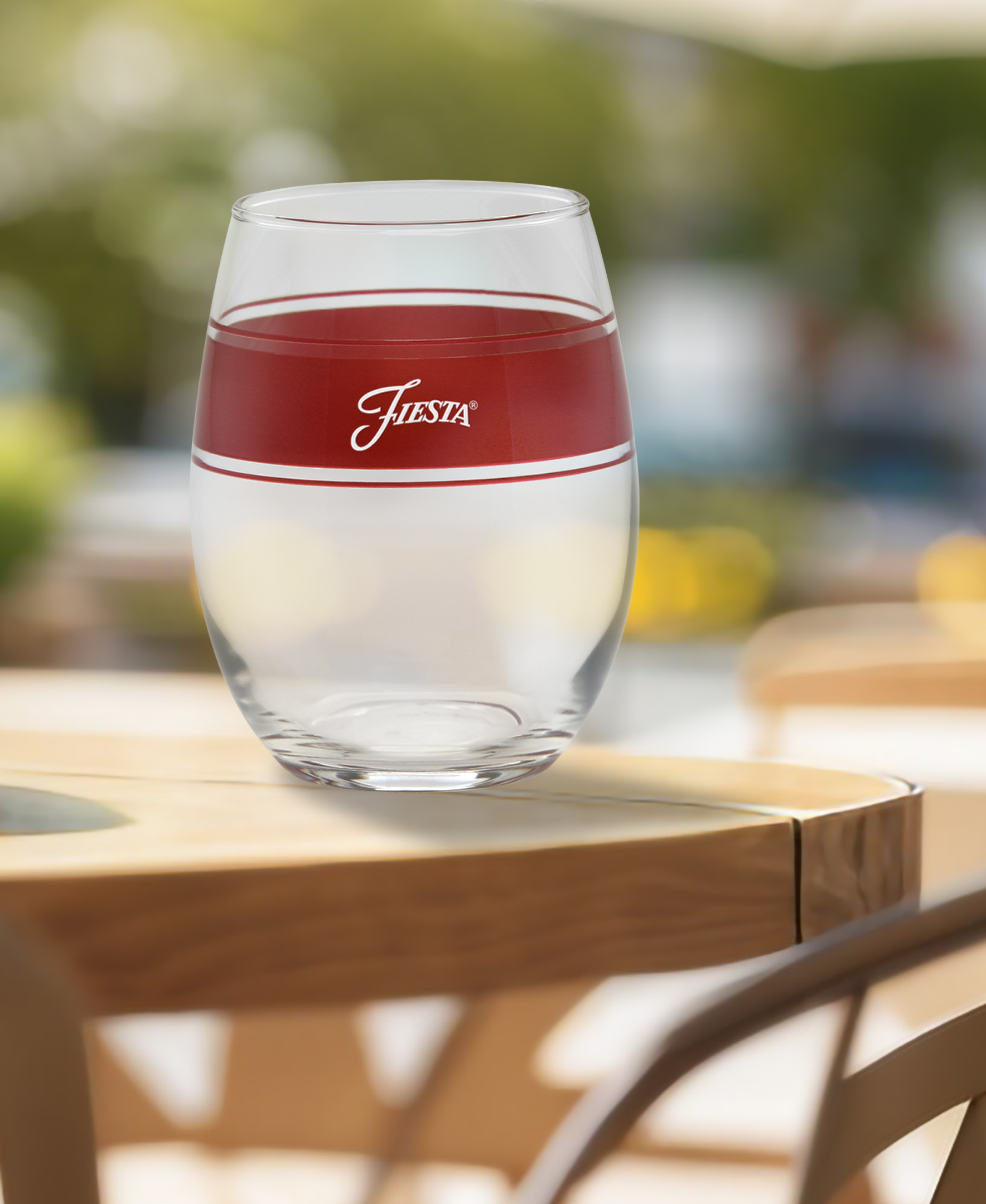 Dinnerware - 15 oz. Fiesta? Frame Stemless Wine Scarlet, Set of 4 - Image 2
