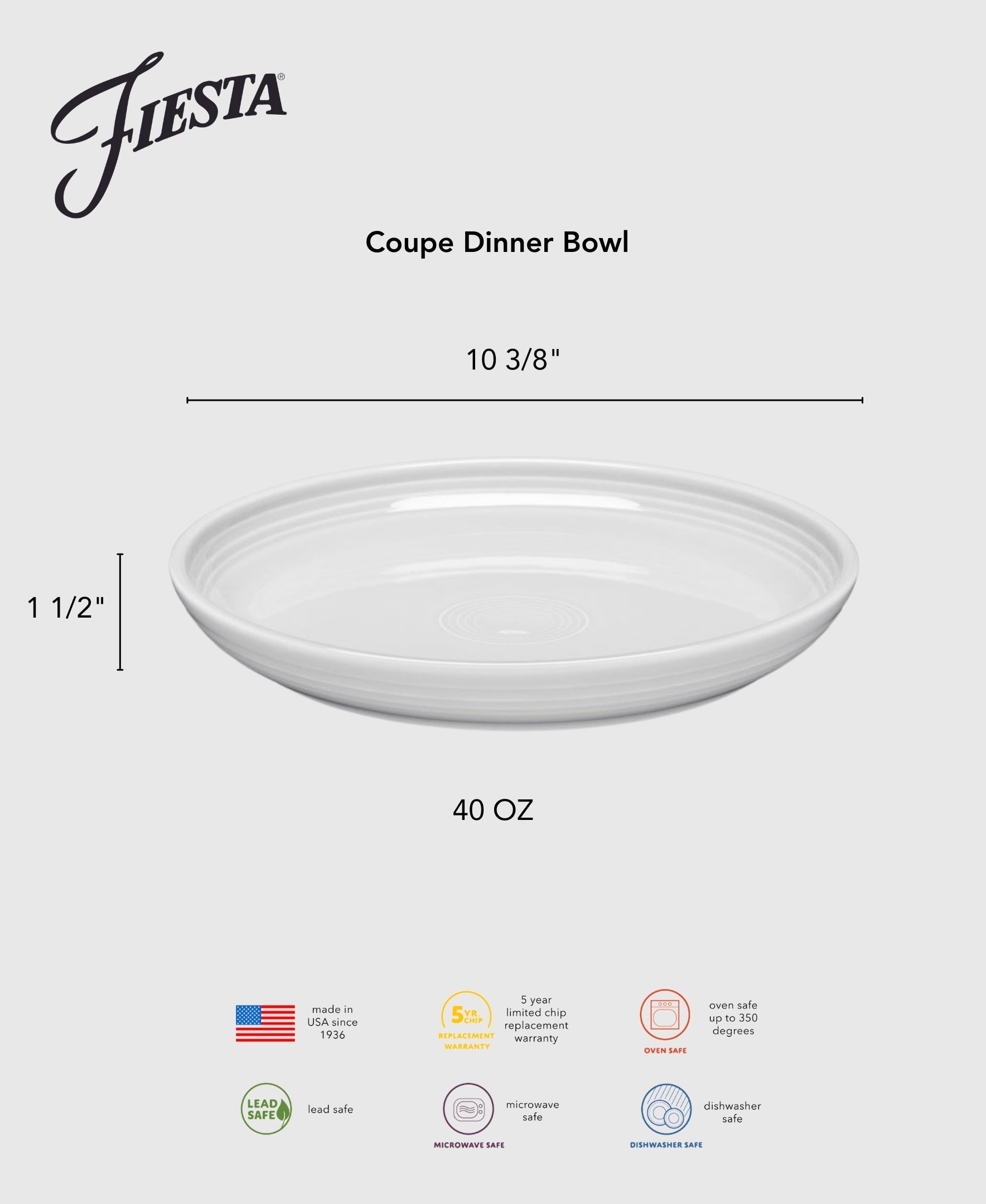 Dinnerware - Coupe 10 3/8 Inch Dinner Bowl 40 OZ Foundry - Image 2