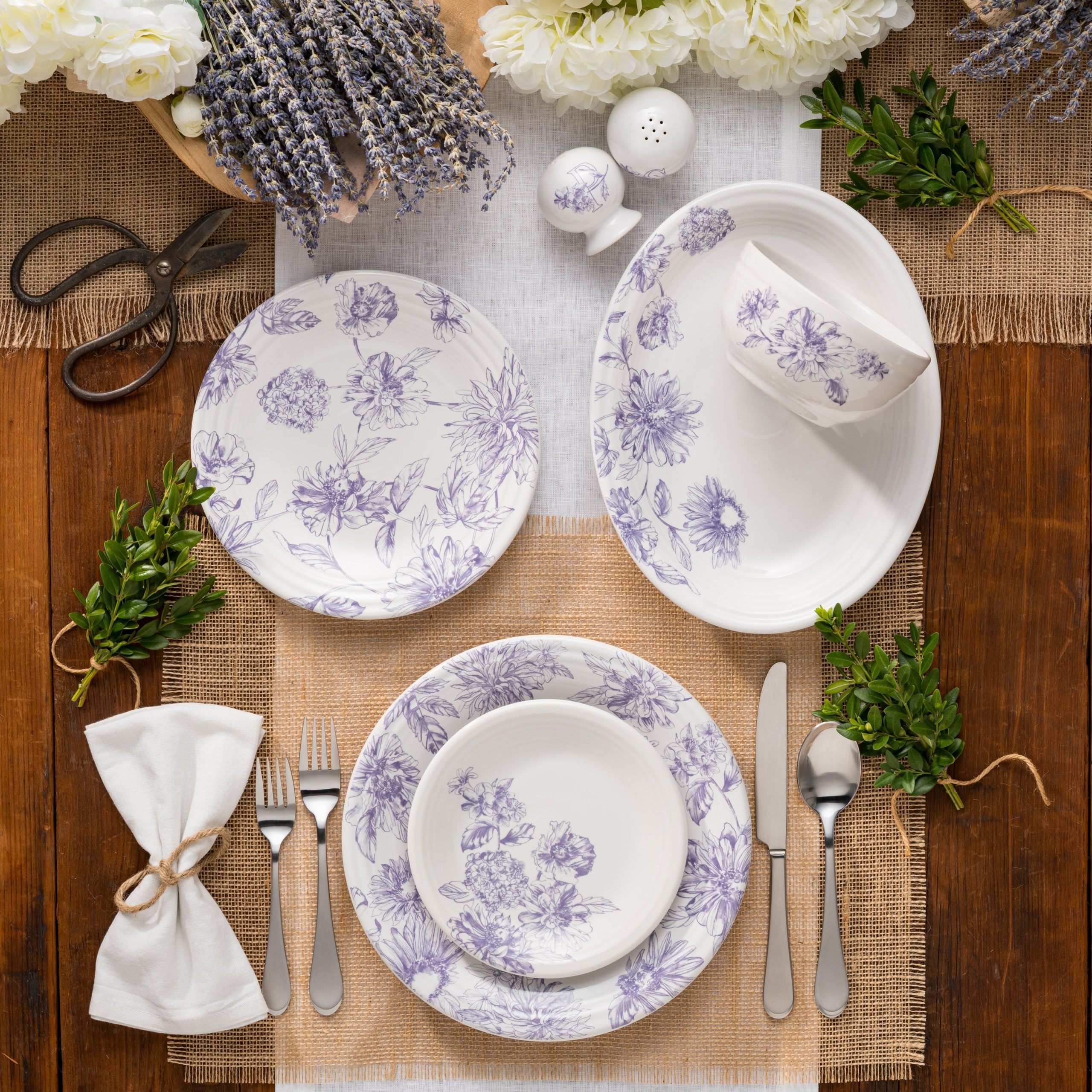 Dinnerware - Botanical Floral Lavender Classic Rim 7 1/4 Inch Salad Plate - Image 3