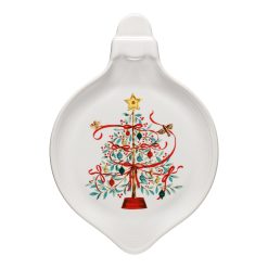Dinnerware - Holly Berry Christmas Tree 8 3/4 Inch Ornament Shaped Plate