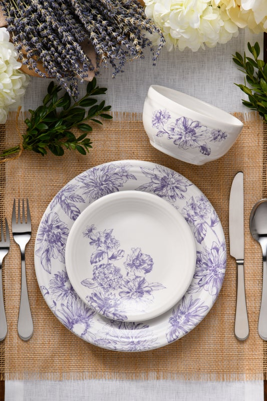 Fiesta Dinnerware - Botanical Floral Lavender Classic Rim 10 1/2 Inch Dinner Plate - Image 2