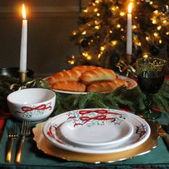 Alternative view of Dinnerware - Holly Berry Christmas Garland Classic Bistro Coupe 3-Piece Place Setting, Service for 1