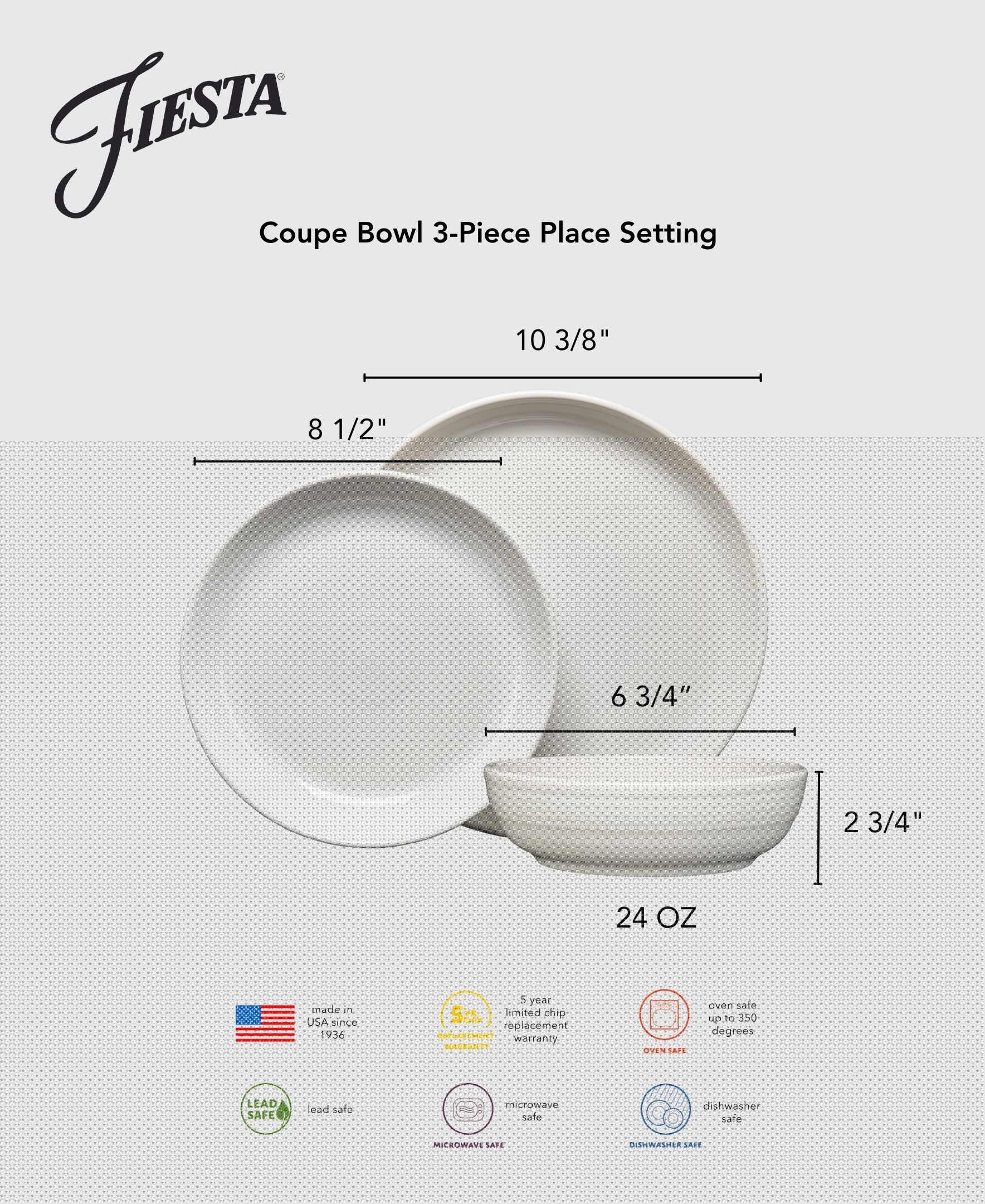Dinnerware - New Retired Coupe Bowl 3-Piece Place Setting - Image 3