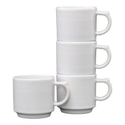 Dinnerware - White 16 OZ Set of 4 Stackable Mug Set