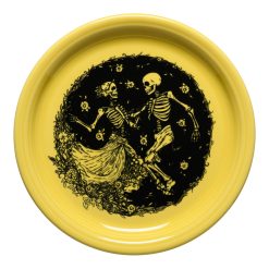 Dinnerware - Skeleton Duet Sunflower Bistro Coupe 9 Inch Luncheon Plate