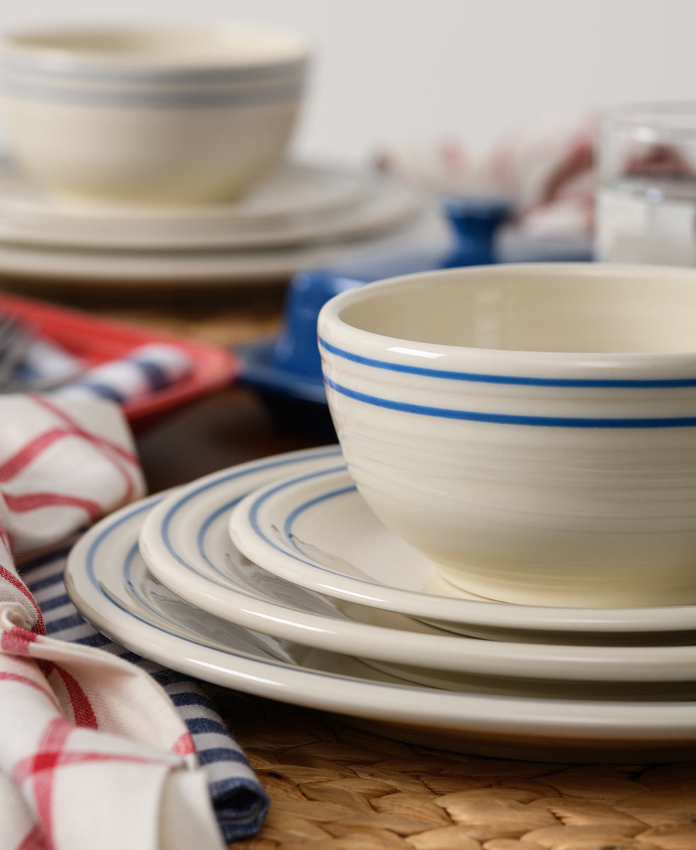 Dinnerware - Americana Lapis Band Classic Bistro 3-Piece Place Setting, Service For 1 - Image 2