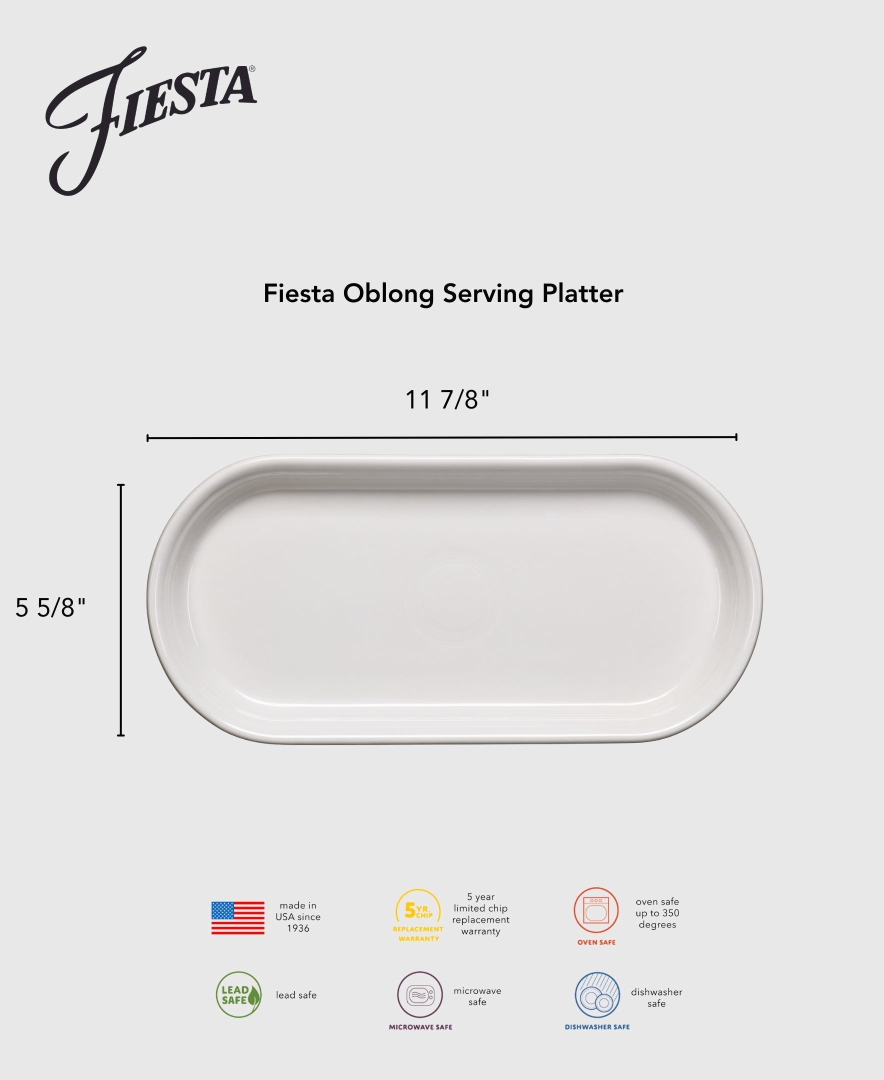 Dinnerware - 11 7/8 Inch Oblong Serving Platter Foundry - Image 2
